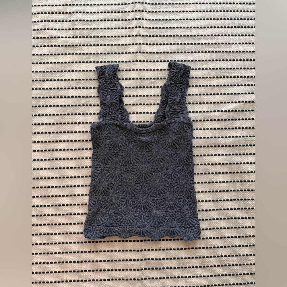 Free People Washed Black Love Letter Cami XS/S